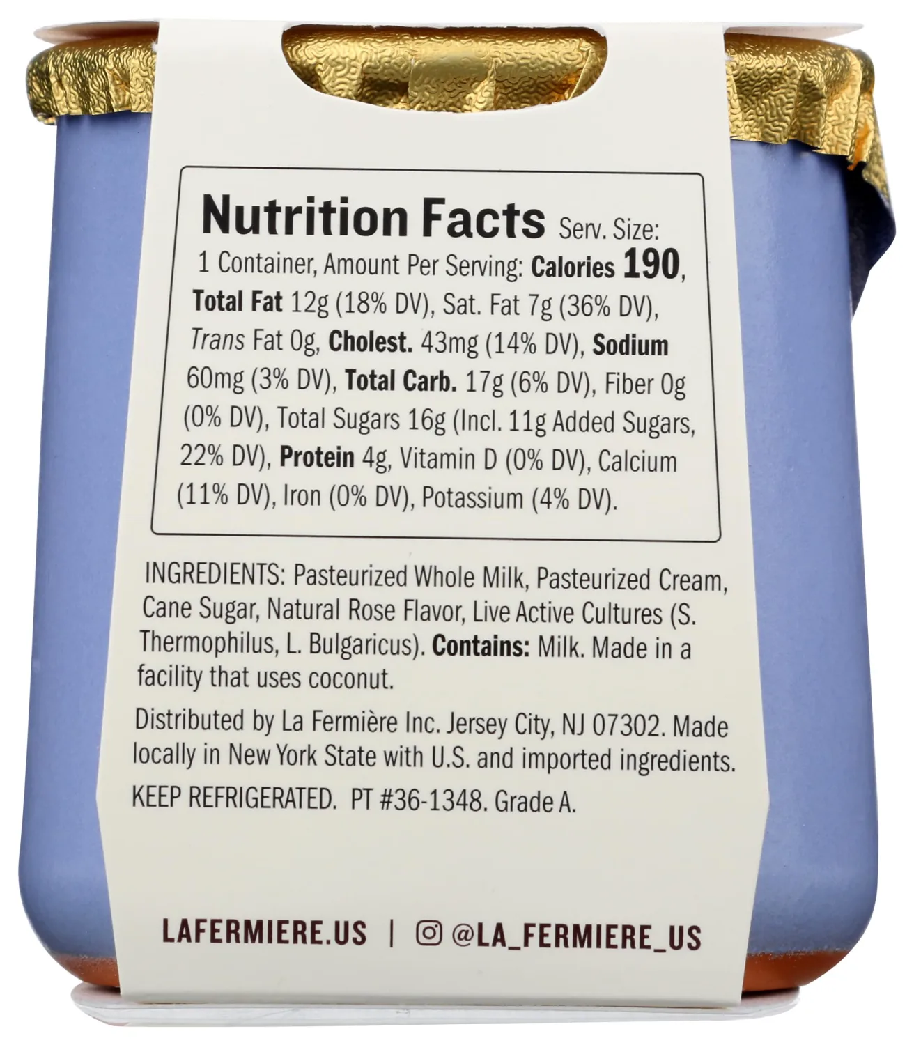 LA FERMIERE Rose Yogurt, 4.9 OZ