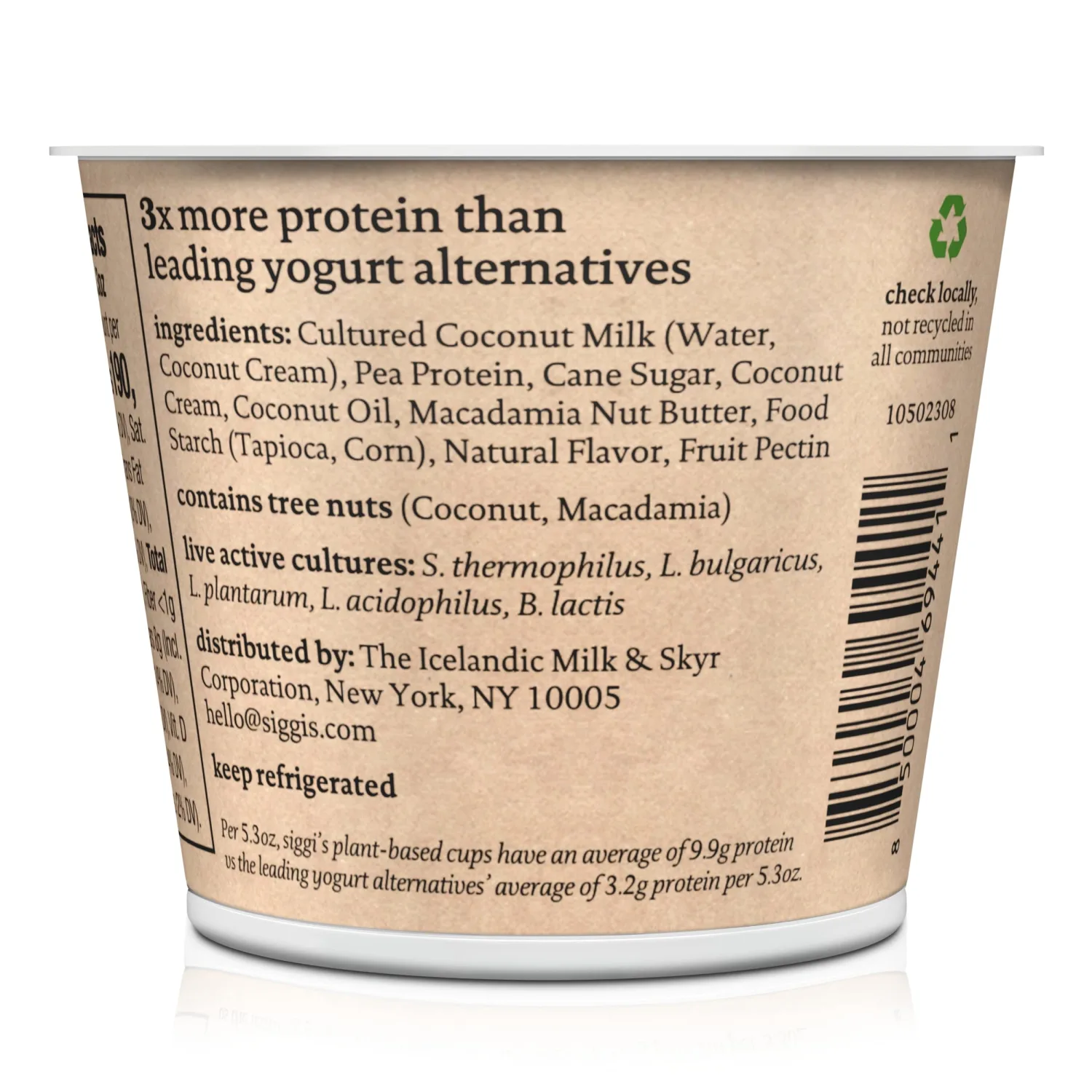 Siggi's, Toasted Coconut Plant-Based Yogurt, 5.3 Ounce