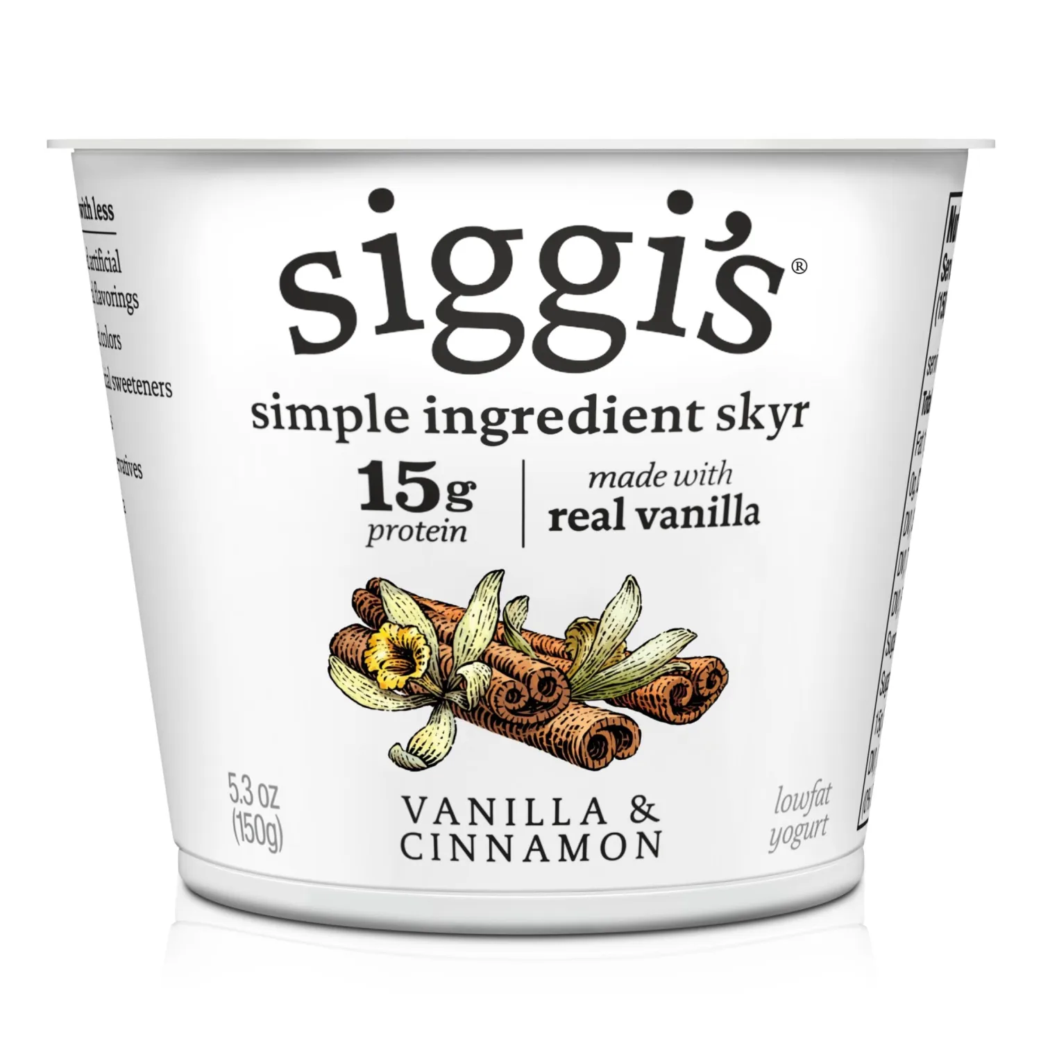 Siggi's 2% Icelandic Strained Lowfat Yogurt, Vanilla & Cinnamon, 5.3 OZ., Single Serve Cup