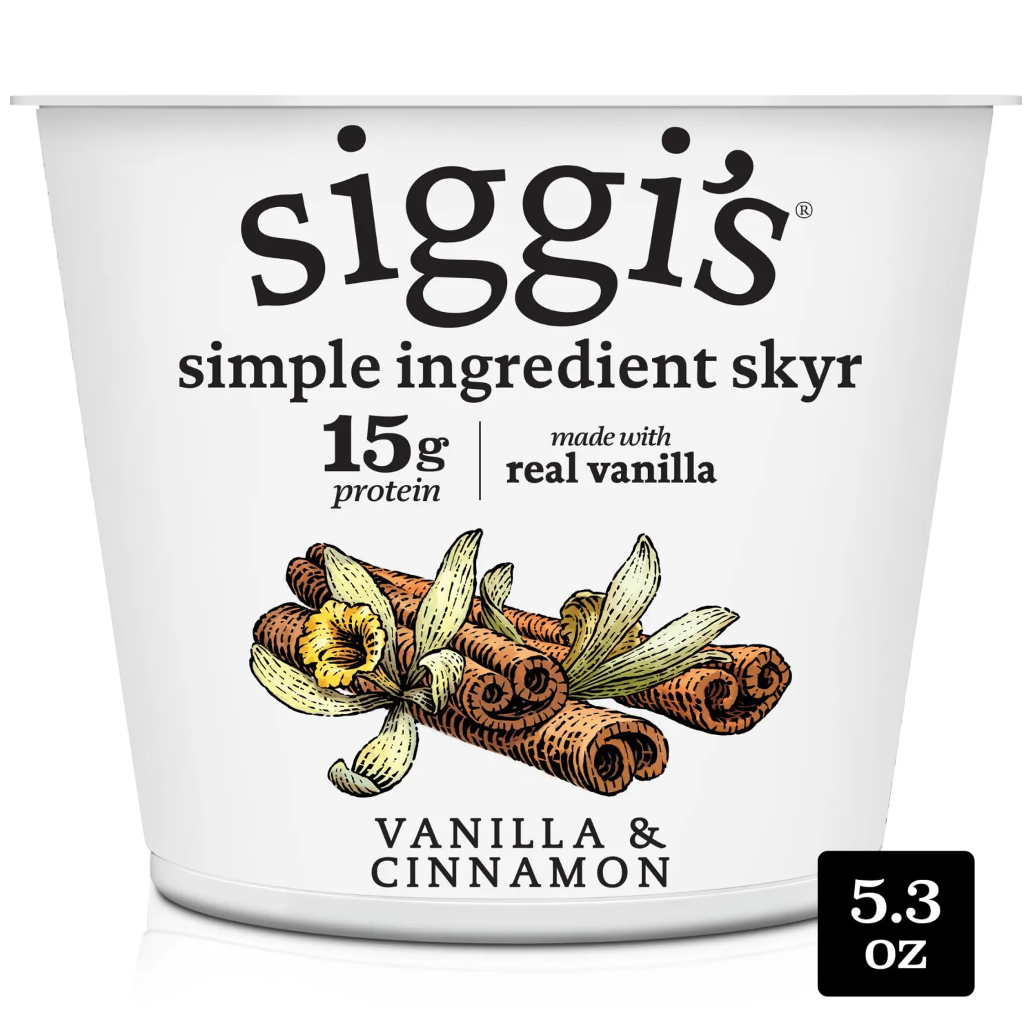 Siggi's 2% Icelandic Strained Lowfat Yogurt, Vanilla & Cinnamon, 5.3 OZ., Single Serve Cup