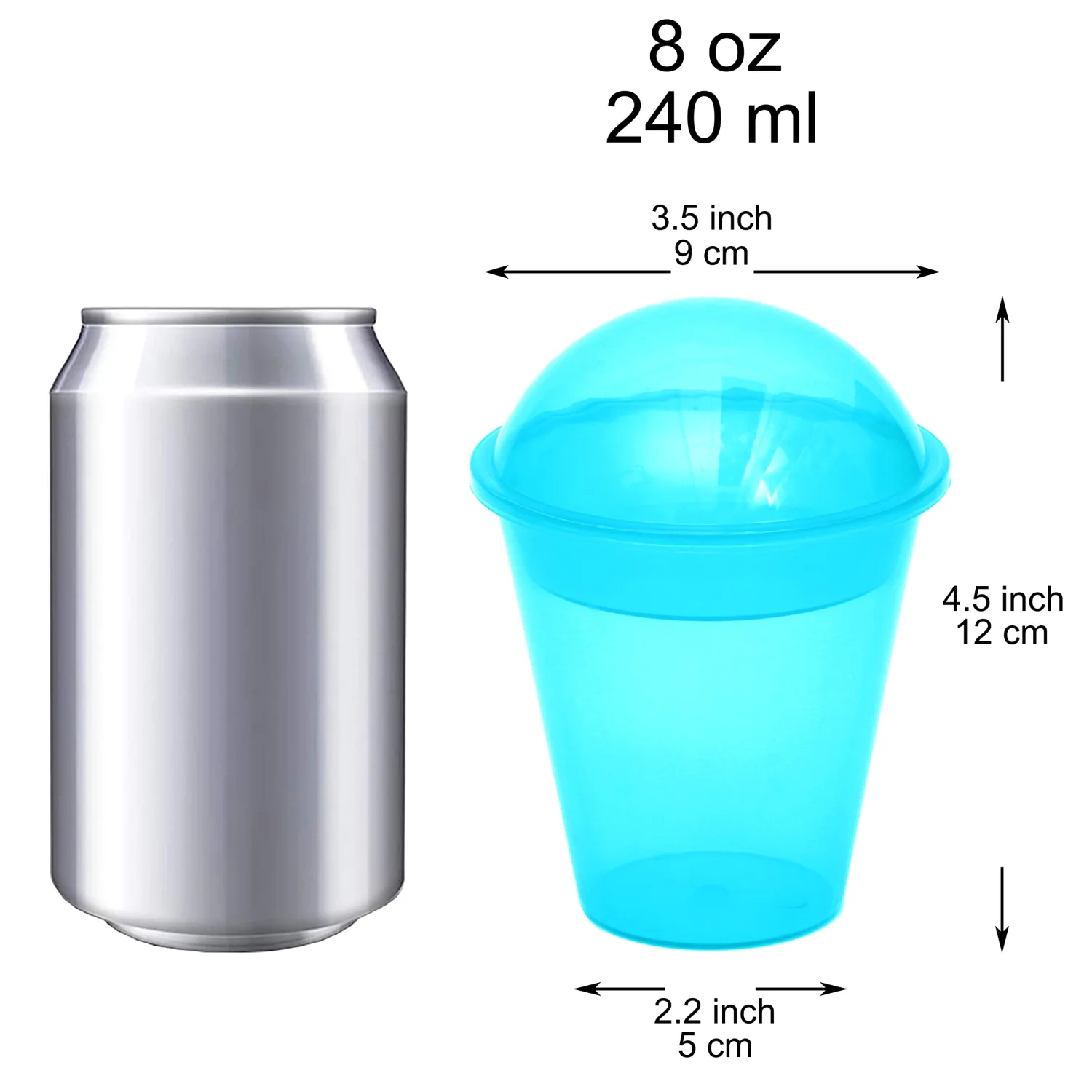 Youngever 7 Sets Plastic Yogurt Cups with Inserts and Dome Lids, Spill and Leak Proof (Medium 8 Ounce)