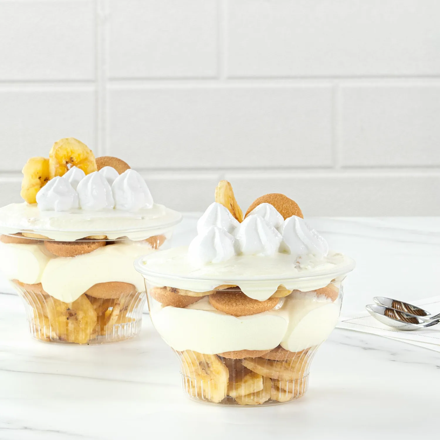 RW Base 8 Ounce Round Ice Cream Cups, 50 Disposable Parfait Cups - Lids Sold Separately, Premium, Clear Plastic Dessert Cups, Serve Frozen Yogurt, Mousse, Pudding, Great For Parties - Restaurantware