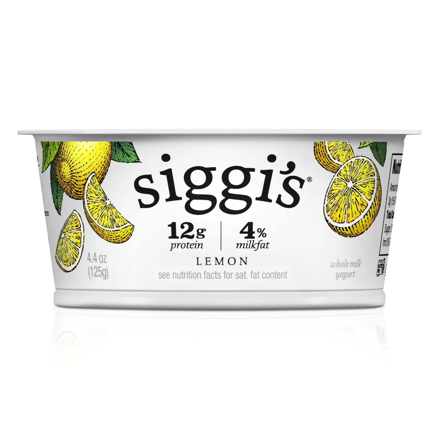 siggi’s Icelandic Skyr Whole Milk Yogurt, Lemon, 4.4 oz.