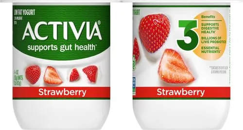 ACTIVIA Probiotic Low fat Yogurt, Strawberry, Non-GMO Project Verified, Multi Pack, 4 Oz, 4 Count