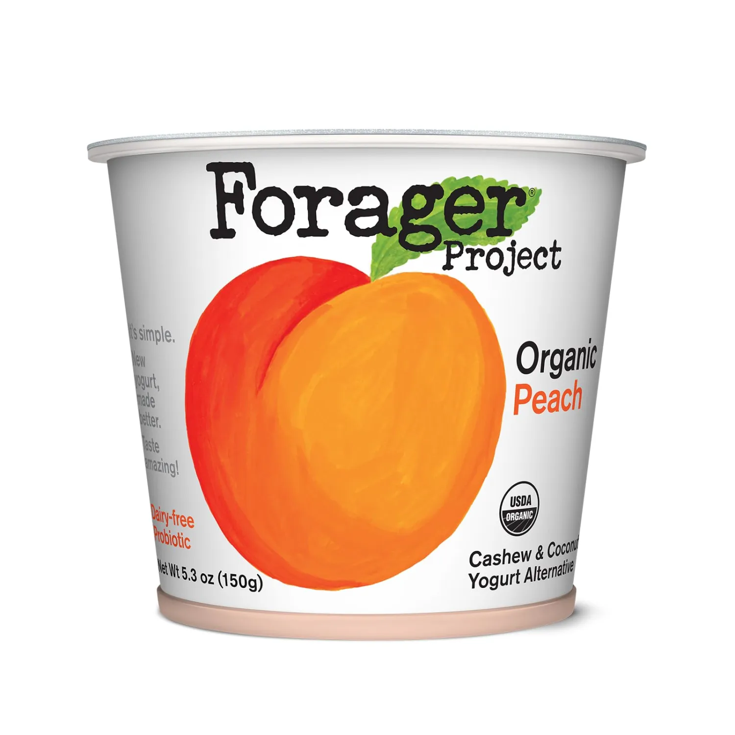 Forager Project Cashewmilk Yogurt, Peach, 5.3-Ounce