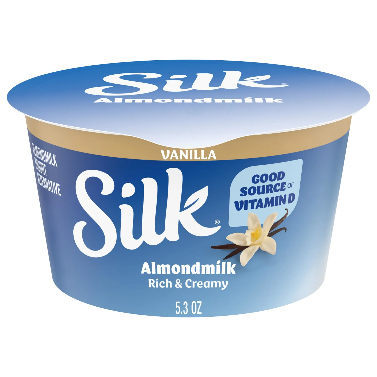Silk Almond Milk Dairy-Free Yogurt Alternative, Vanilla, Soy-Free, Gluten-Free, Vegan, Non-GMO Project Verified, 5.3 oz.