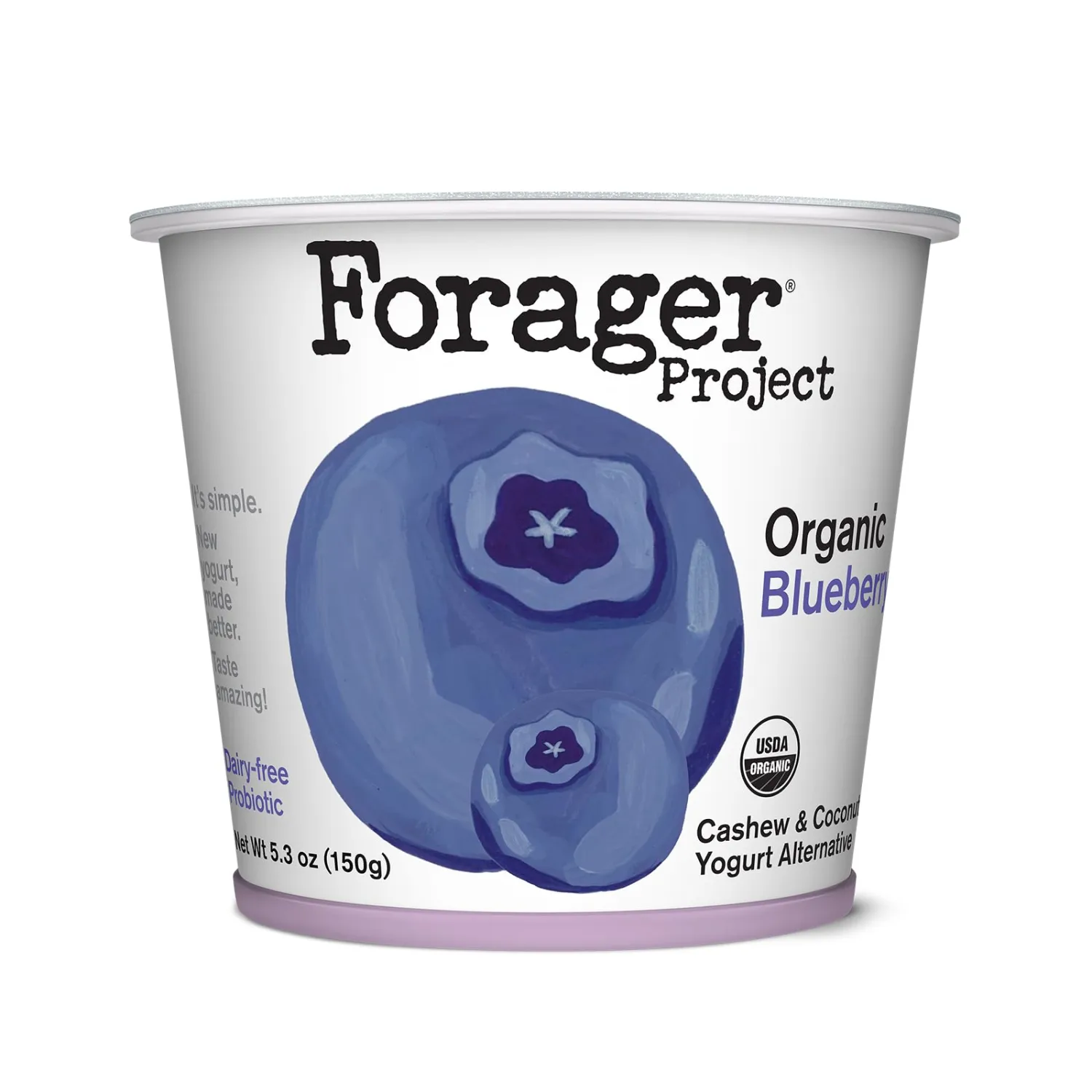 Forager Project Cashewmilk Yogurt, Blueberry, 5.3-Ounce