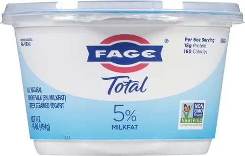 FAGE Total Greek Yogurt, 5% Whole Milk, Plain, 16 oz