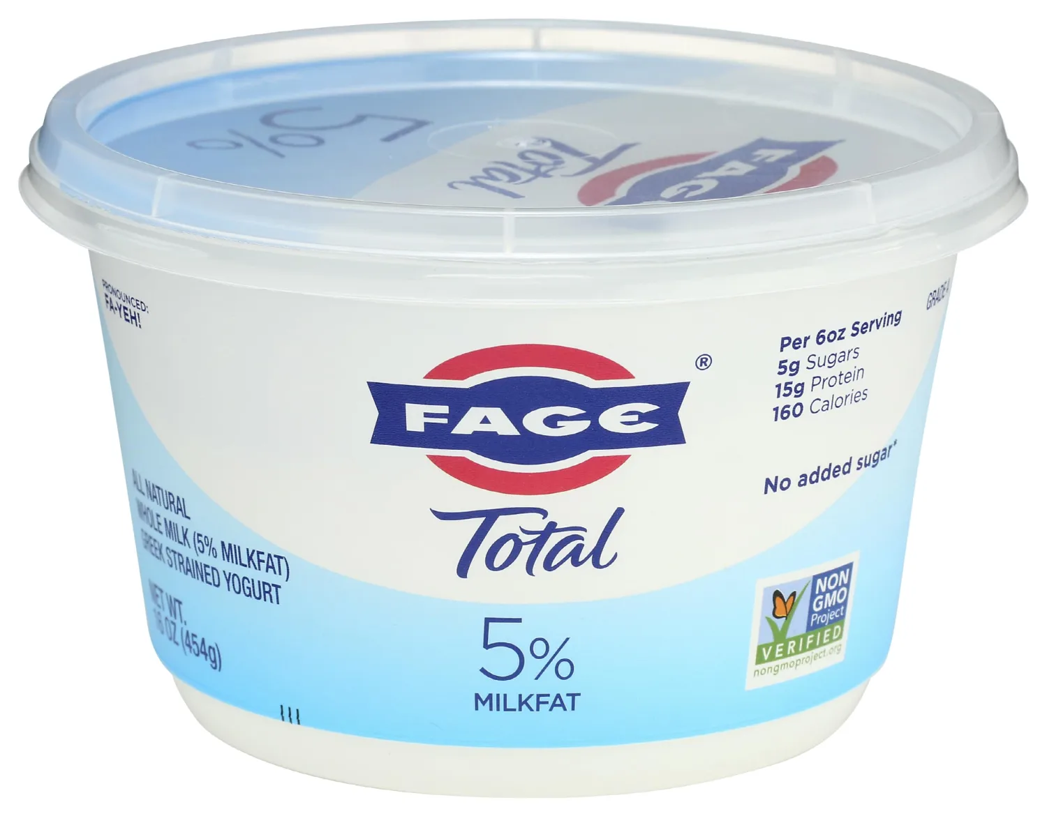 FAGE Total Greek Yogurt, 5% Whole Milk, Plain, 16 oz
