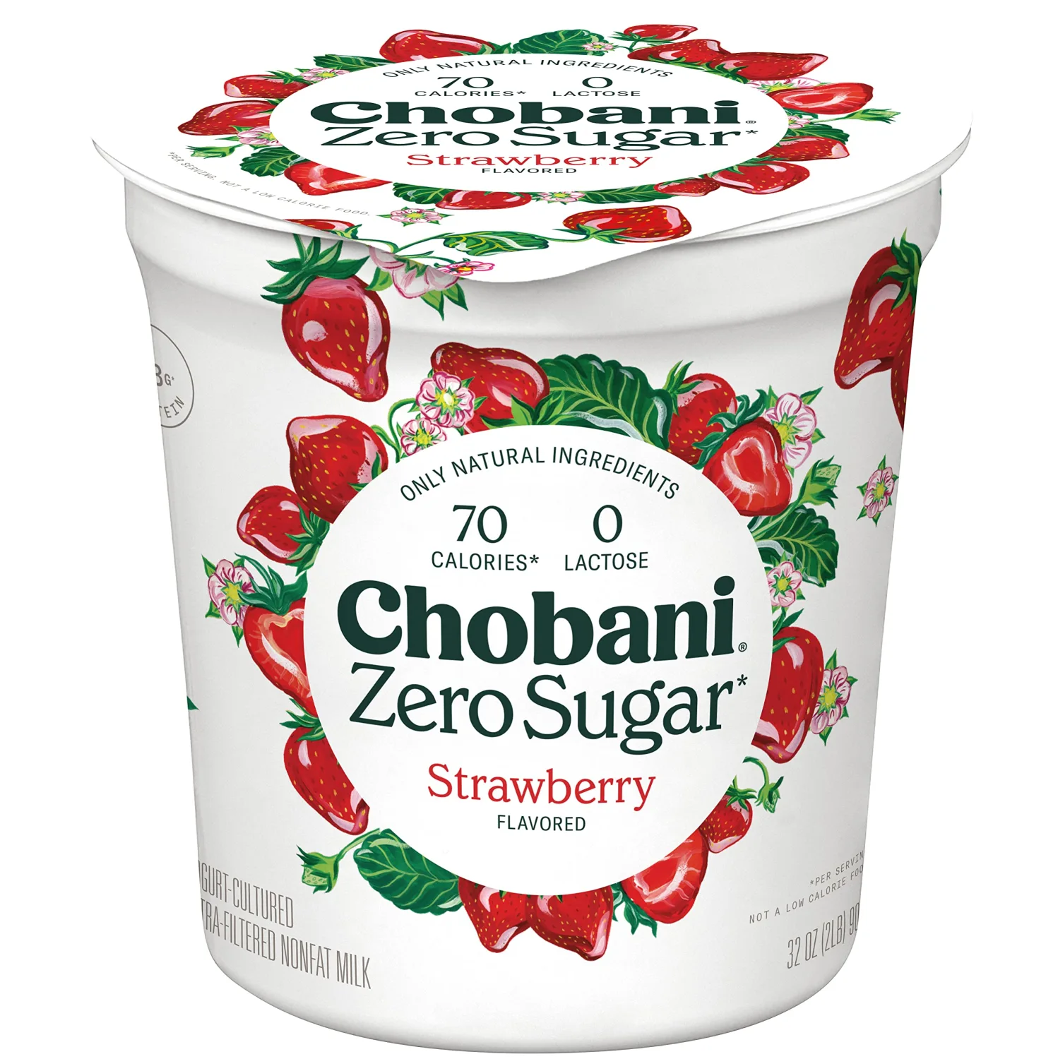 Chobani, Zero Sugar Yogurt, Strawberry 32oz