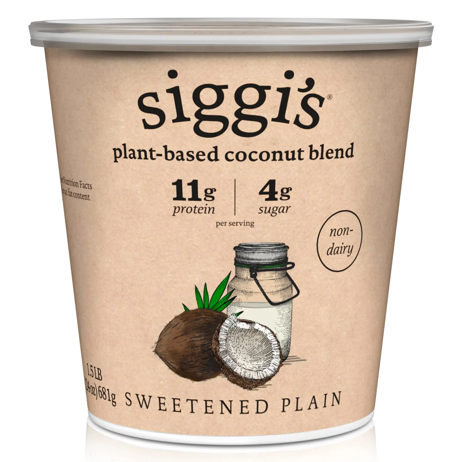 siggi's Plain Plant Based Yogurt, 24 OZ