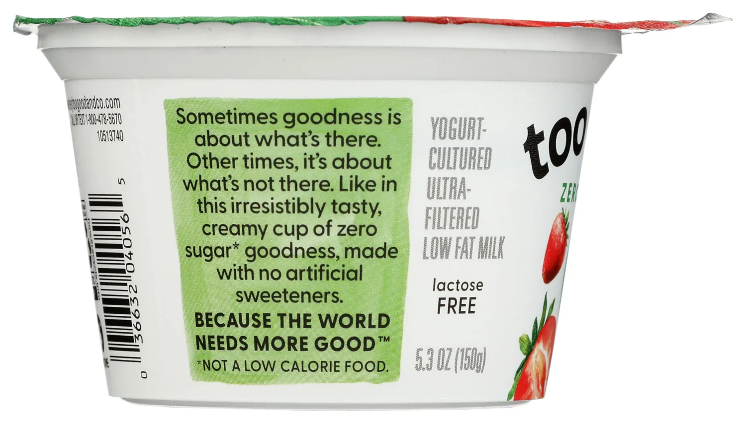Too Good Strawberry Zero Sugar Yogurt, 5.3 OZ