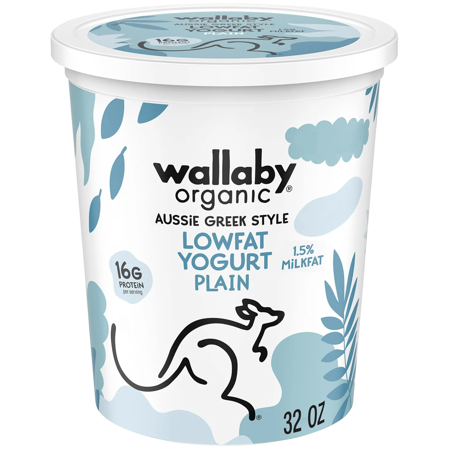 Wallaby Organic Aussie Greek Low Fat Yogurt, Plain, 32 oz. USDA Organic