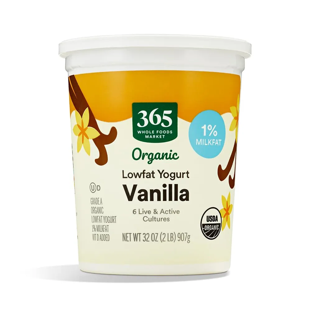 365 by Whole Foods Market, Yogurt Vanilla Low Fat Organic, 32 Ounce
