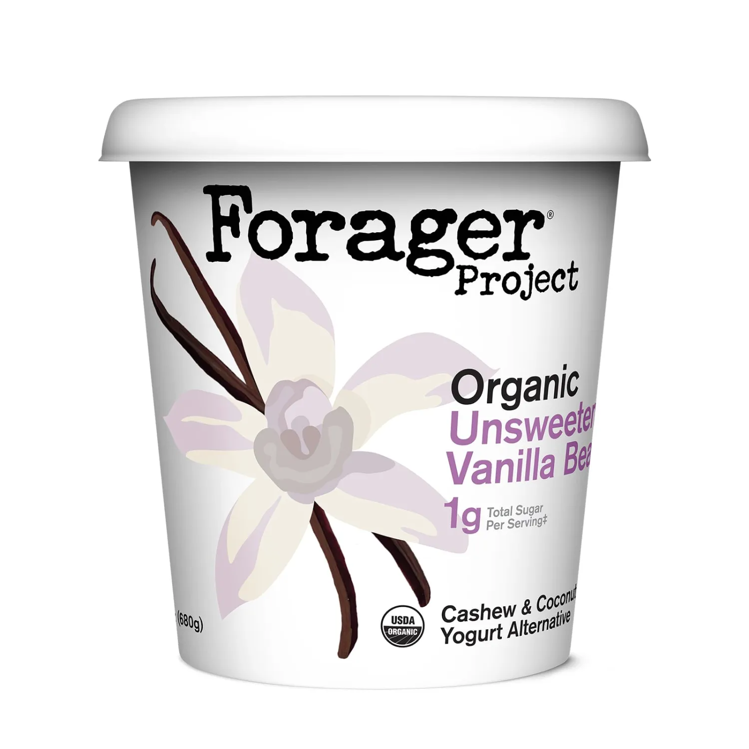 Forager Project Organic Cashewmilk Yogurt, Unsweetened Vanilla Bean, 24-Ounce
