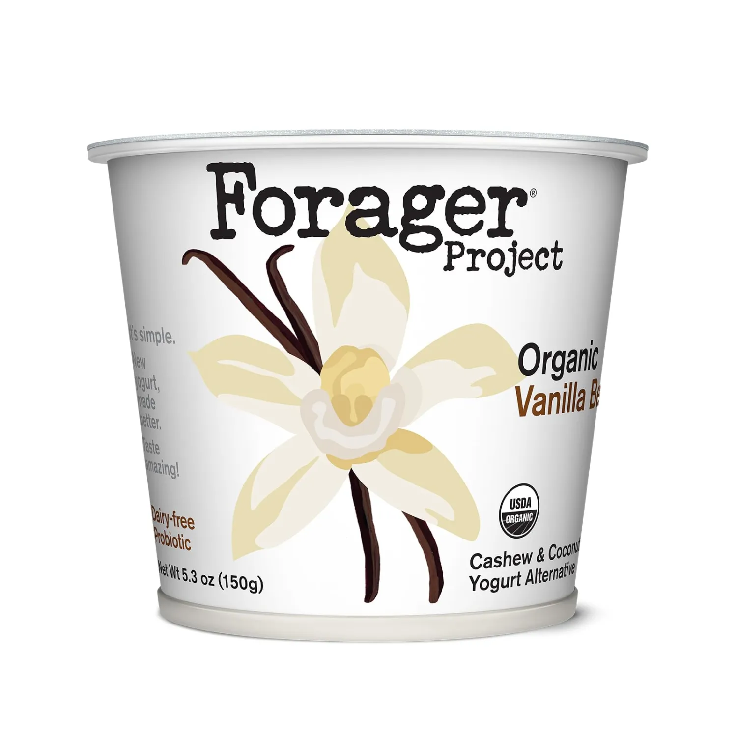 Forager Project Cashewmilk Yogurt, Vanilla Bean, 5.3-Ounce