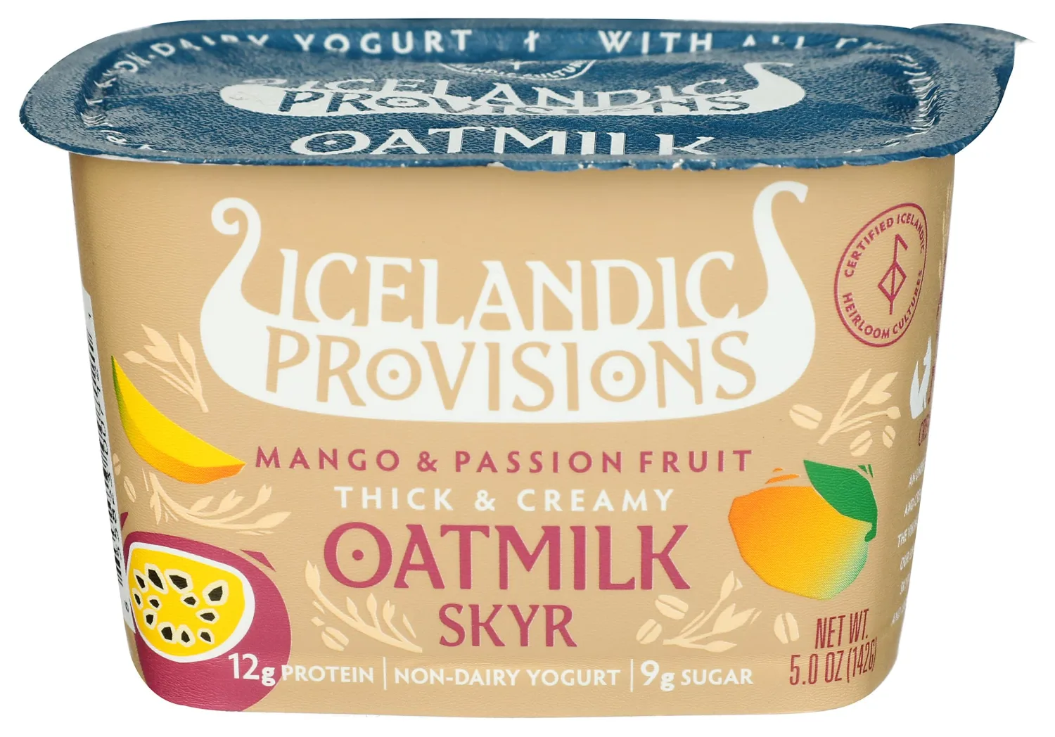 Icelandic Provisions Oatmilk Skyr, Mango & Passionfruit, 5 Ounce