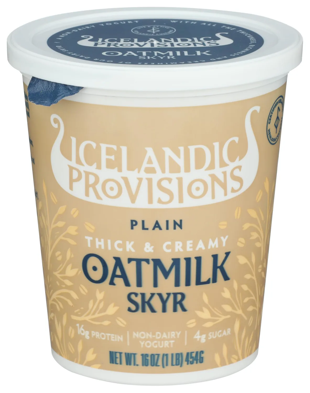 Icelandic Provisions Oatmilk Skyr, Plain, 16 Ounce