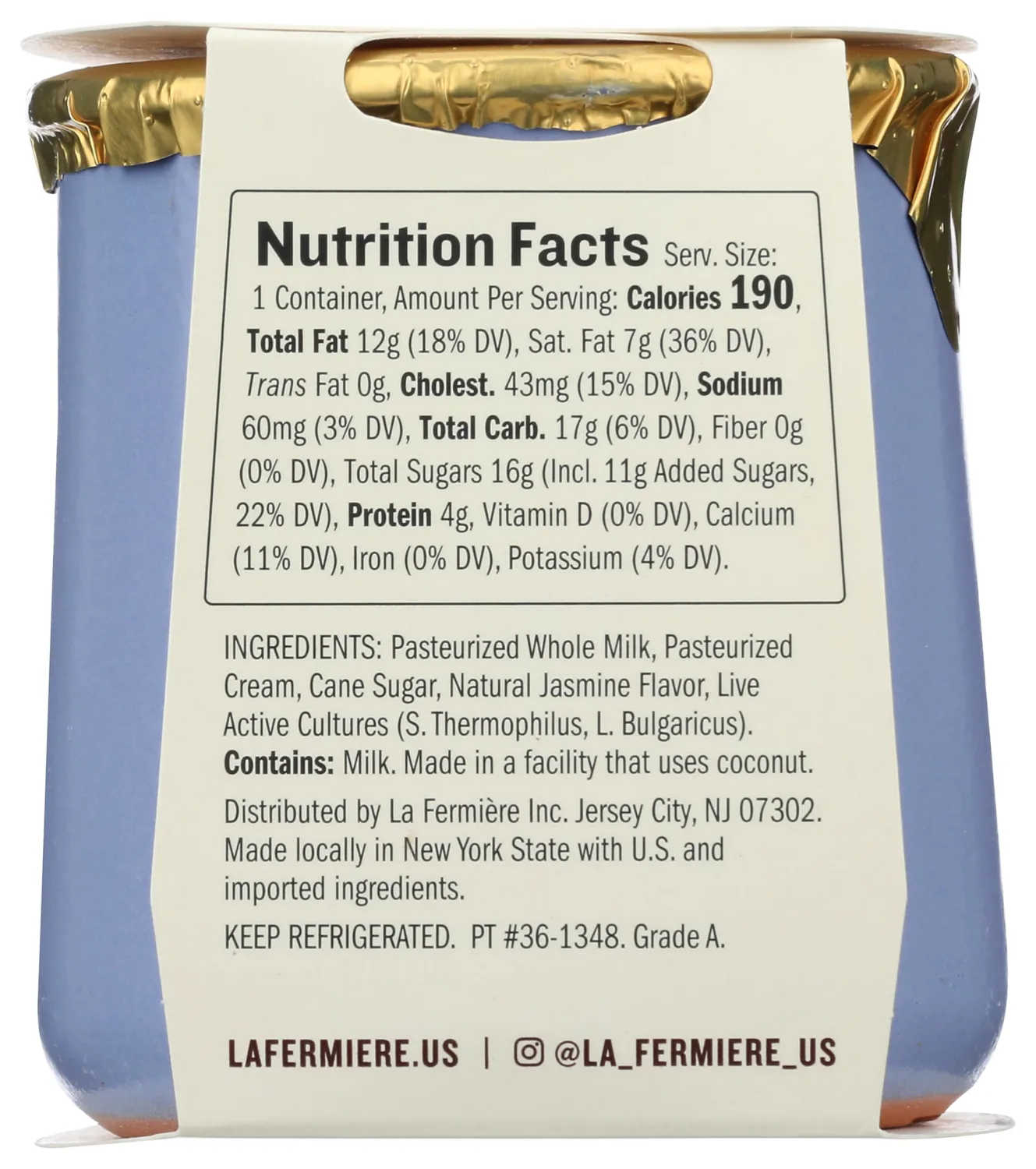 LA FERMIERE Jasmine Yogurt, 4.9 OZ
