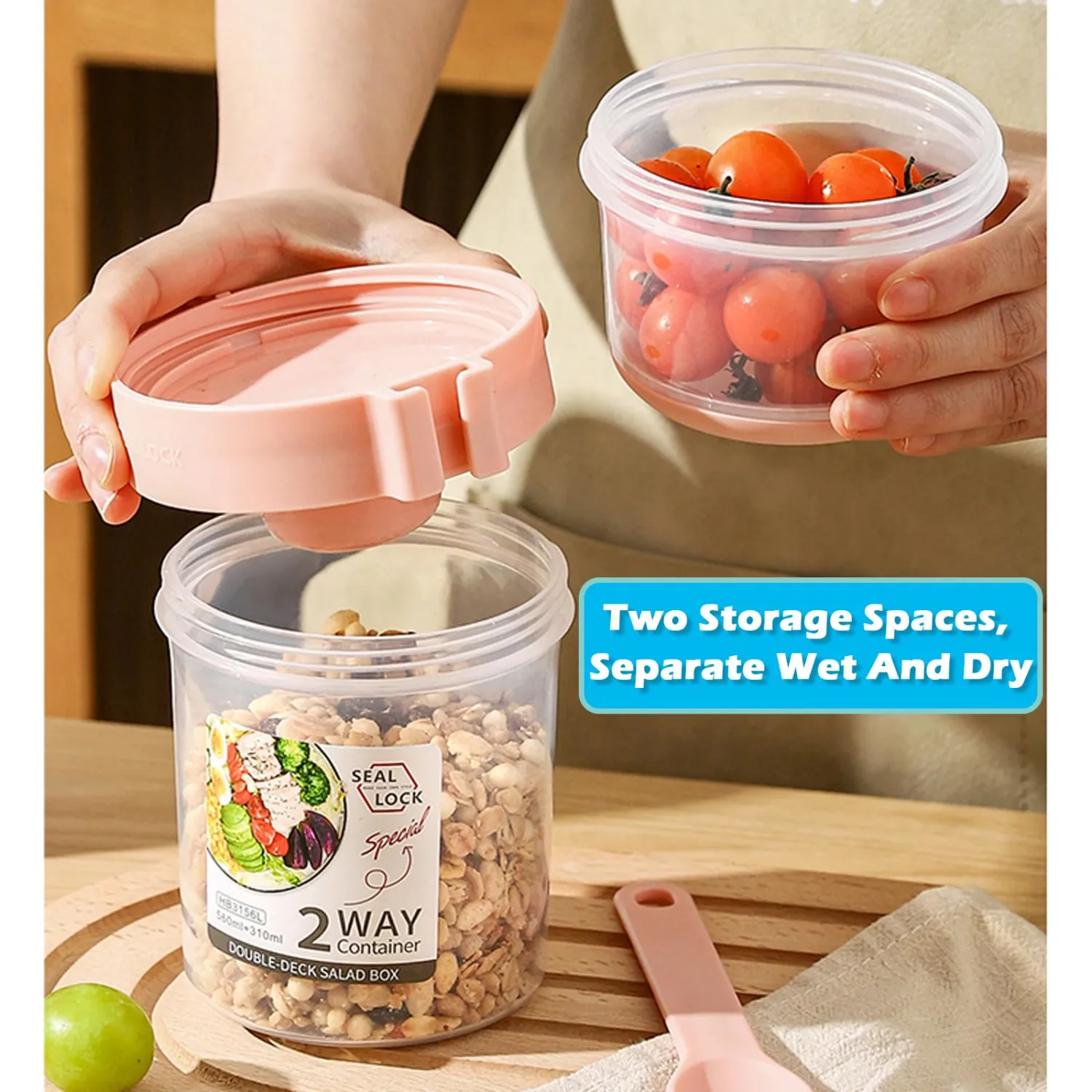 Breakfast On The Go Cups, Salad Cup To Go, Take And Go Yogurt Cereal Overnight Oats Snack Parfait Containers & Salad Dressing Holder With Fork For Lunch, Fruit & Vegetable Jar(White,36.2oz)