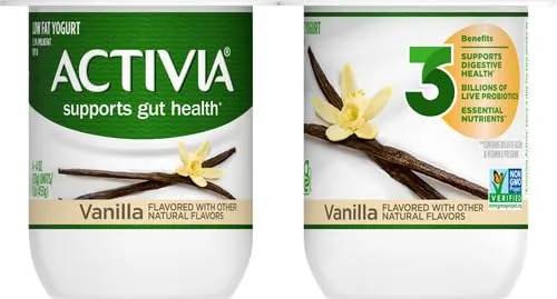 DANNON Activia Probiotic Low fat Yogurt, Vanilla, Non-GMO Project Verified, Multi Pack , 4 Oz, Pack of 4