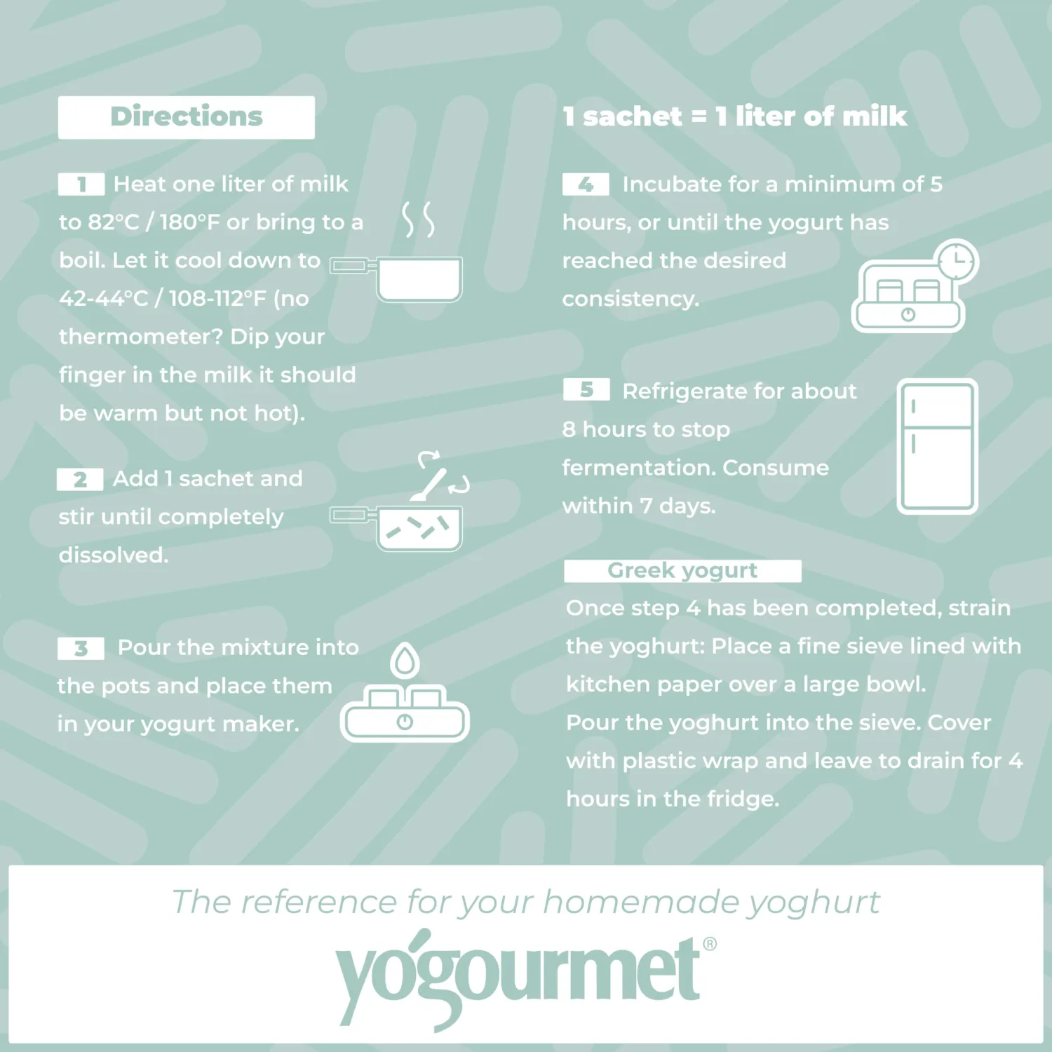 Yogourmet Mild Yogurt Starter (6 Pack = 6 Quarts of Yogurt) - Make Yogurt at Home - Starter Culture - All Natural, Gluten Free, Kosher, Halal - 3 g Sachets