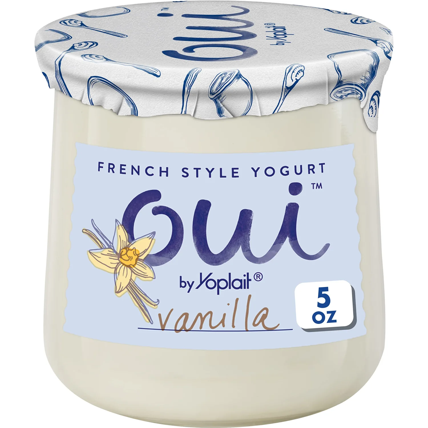 Oui by Yoplait Vanilla Whole Milk Yogurt, French Style Yogurt Snack, 5 OZ Glass Yogurt Jar