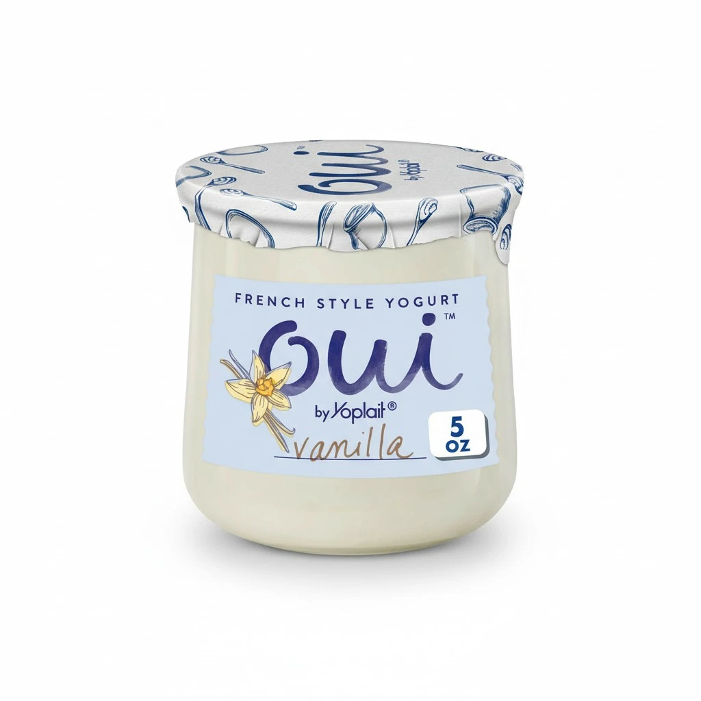 Oui by Yoplait Vanilla Whole Milk Yogurt, French Style Yogurt Snack, 5 OZ Glass Yogurt Jar