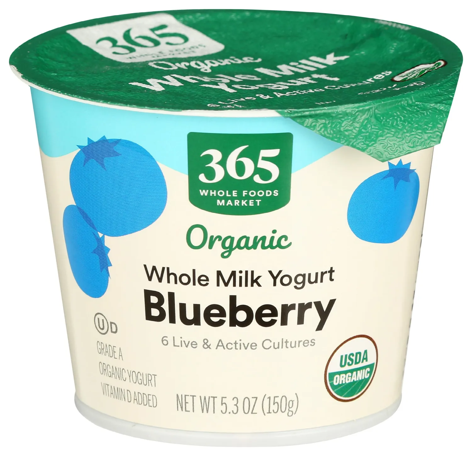 365 by Whole Foods Market, Yogurt Blueberry Organic, 5.3 Ounce
