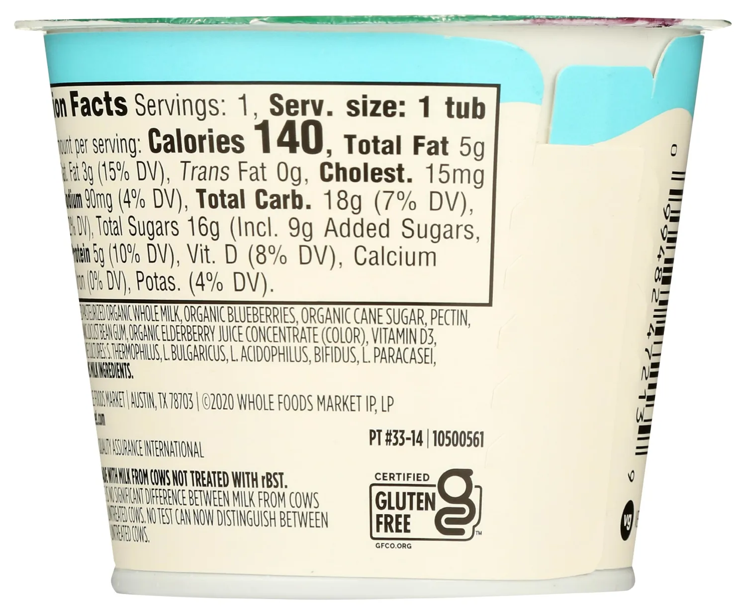 365 by Whole Foods Market, Yogurt Blueberry Organic, 5.3 Ounce