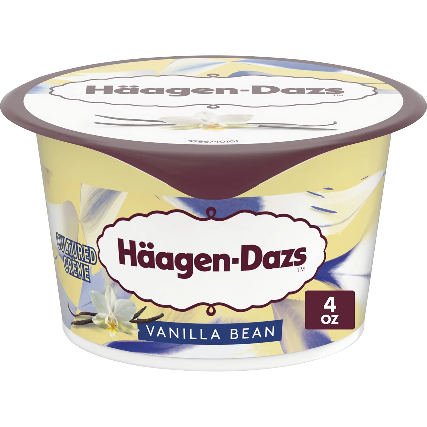 Haagen Dazs Cultured Cream Yogurt Style Snack, Vanilla Bean, 4 oz Cup