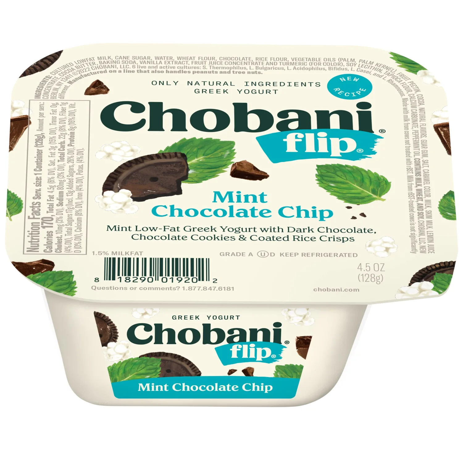 Chobani, Flip, Low-Fat Greek Yogurt Mint Chocolate Chip, 4.5oz