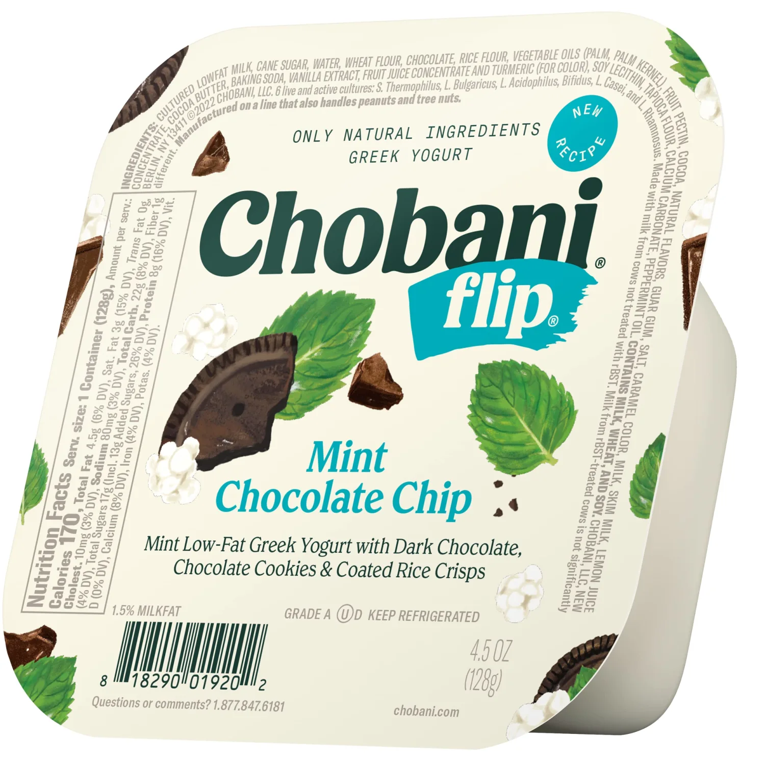 Chobani, Flip, Low-Fat Greek Yogurt Mint Chocolate Chip, 4.5oz