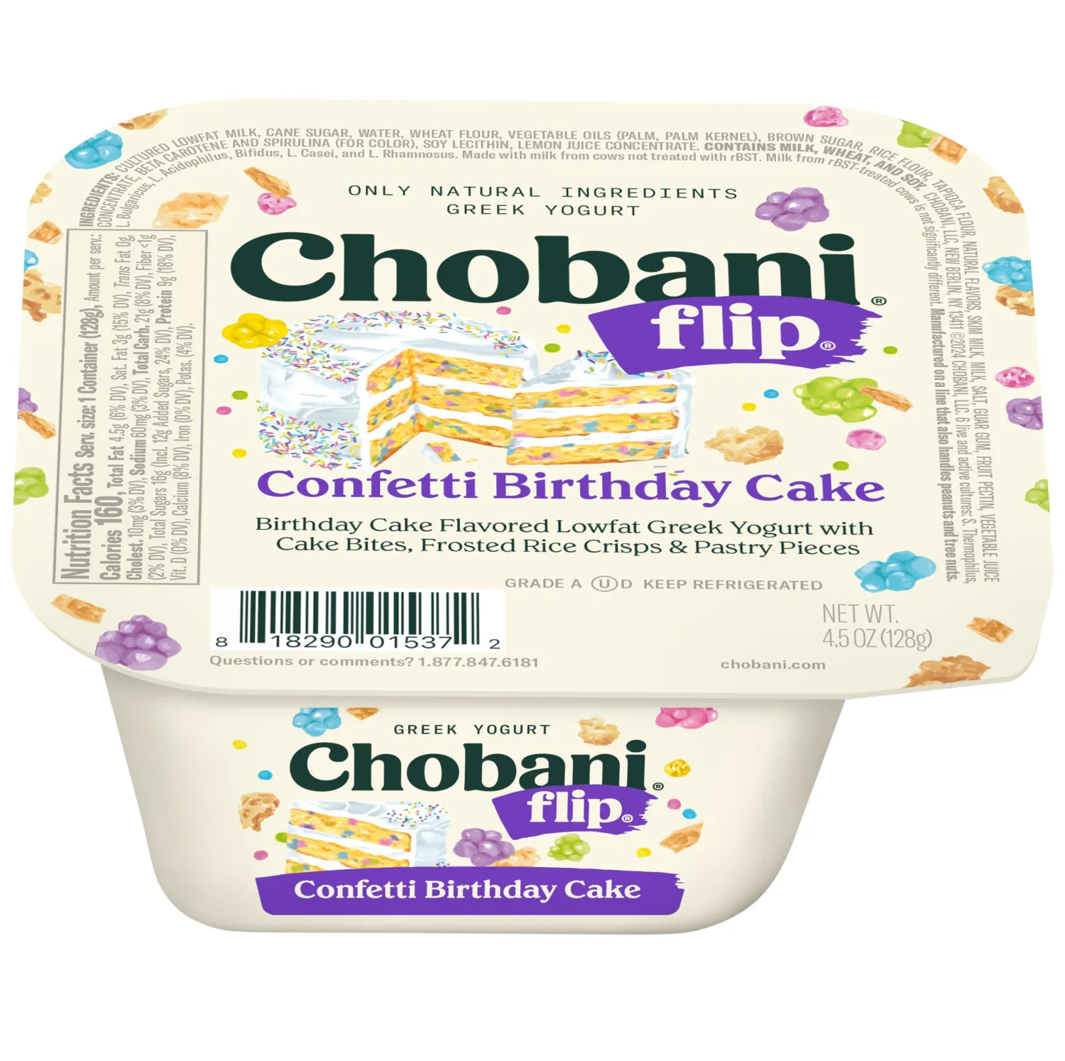 Chobani® Flip® Lowfat Greek Yogurt Confetti Birthday Cake 4.5oz