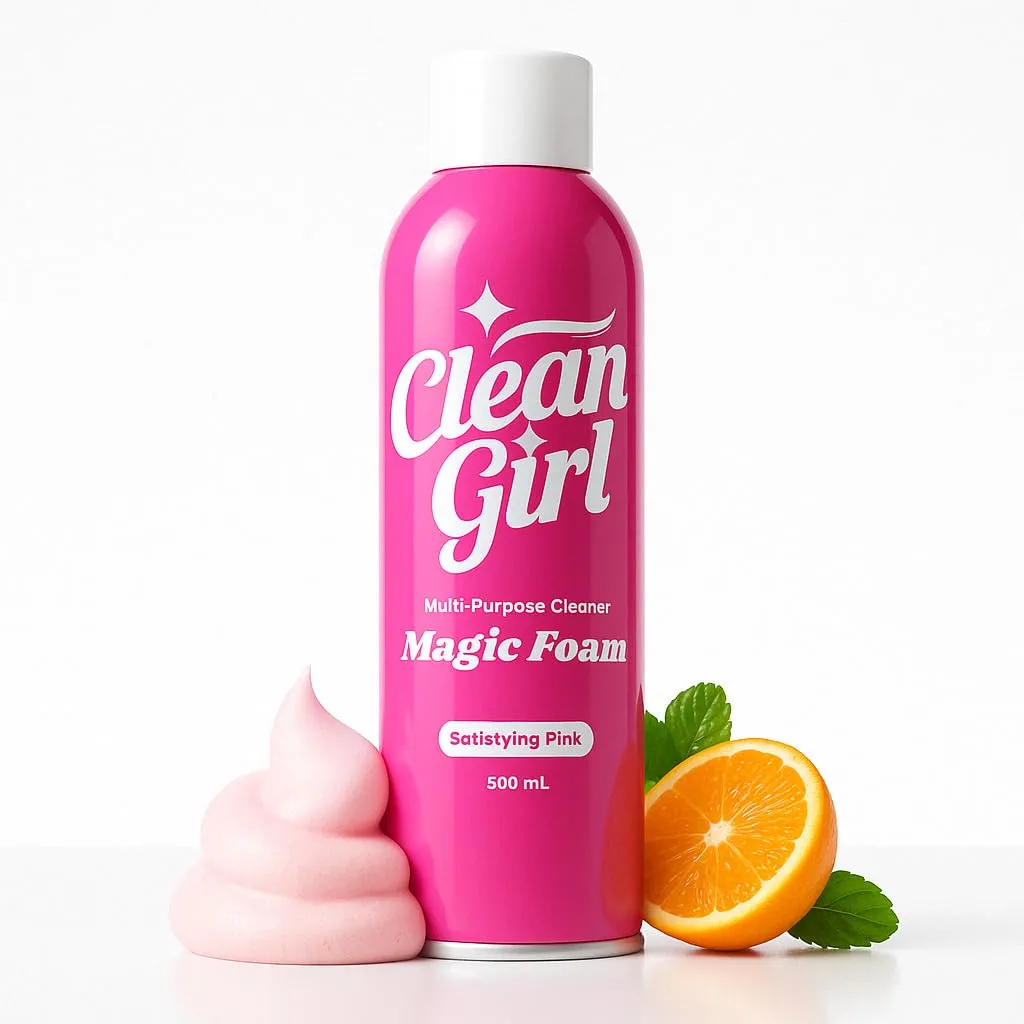 Multipurpose Cleaning Foam - Pink All Purpose Foaming Cleaner - Essential Household Supplies for Bathroom, Kitchen, Glass, Wall, Floor, Stove Top, Concrete Surface, Shower, Sink, Counter