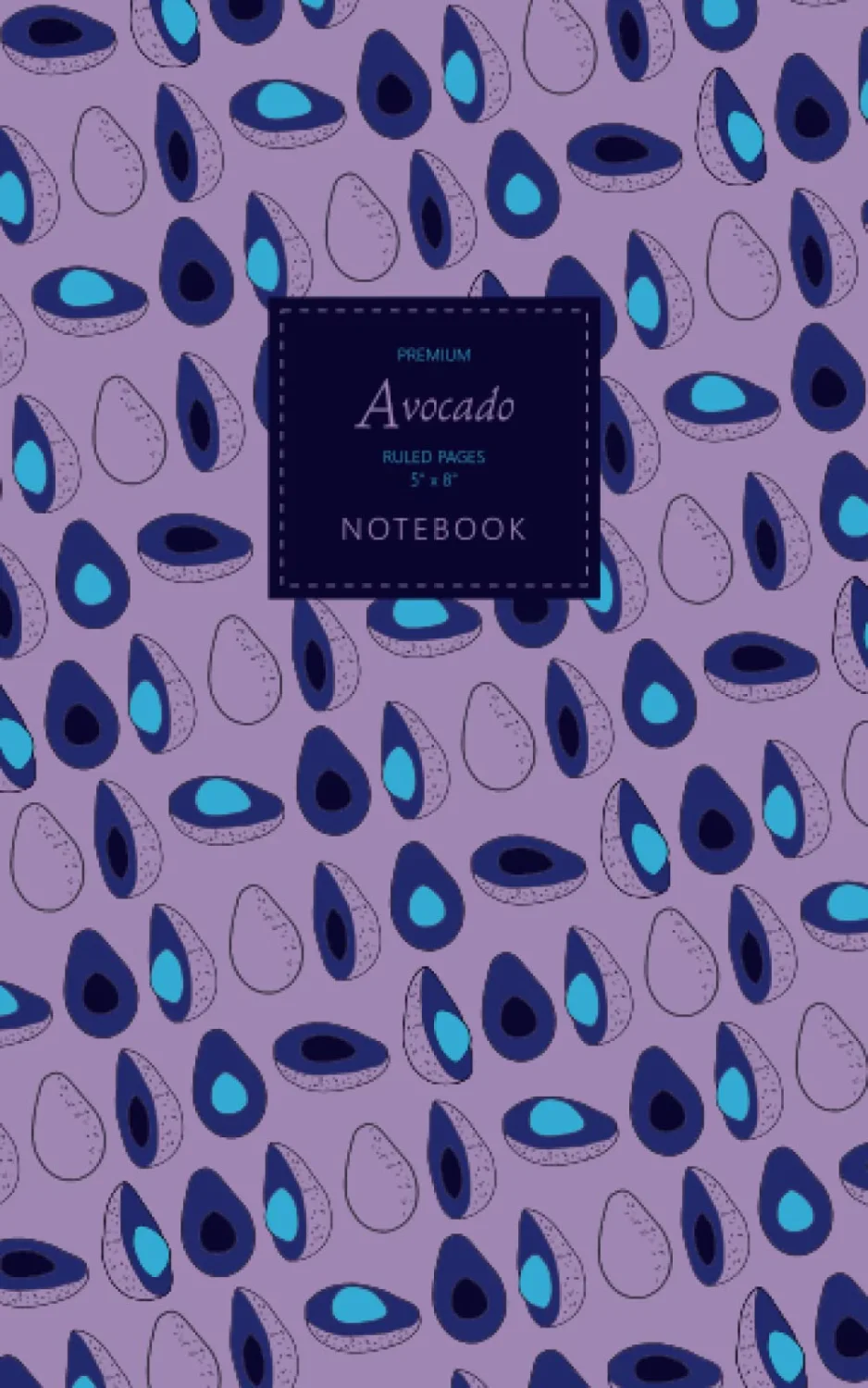 Avocado Notebook - Ruled Pages - 5x8 - Premium: (Purple Dark Edition) Fun notebook 96 ruled/lined pages (5x8 inches / 12.7x20.3cm / Junior Legal Pad / Nearly A5)