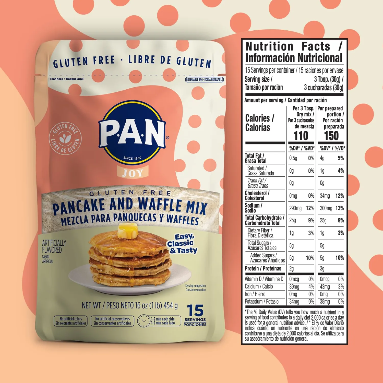 P.A.N Pancake and Waffle Mix – Gluten Free 1 lb. (Pack of 1)
