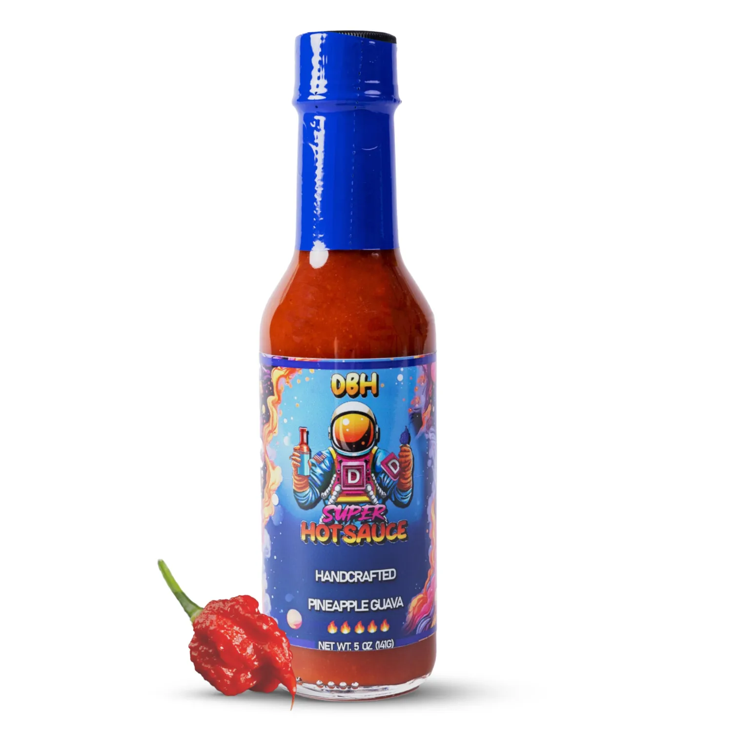 Davidsbeenhere Super Hot Sauce, 5oz – Vegan, Gluten-Free, Zero-Calorie Hot Sauce with a Blend of Carolina Reaper Chili, Pineapple & Guava, Sweet & Spicy Tropical Flavor, Handcrafted Gourmet Condiment