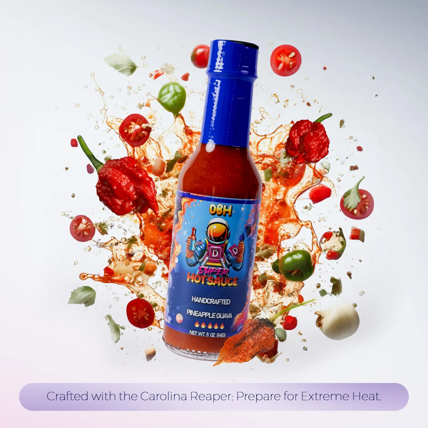 Davidsbeenhere Super Hot Sauce, 5oz – Vegan, Gluten-Free, Zero-Calorie Hot Sauce with a Blend of Carolina Reaper Chili, Pineapple & Guava, Sweet & Spicy Tropical Flavor, Handcrafted Gourmet Condiment