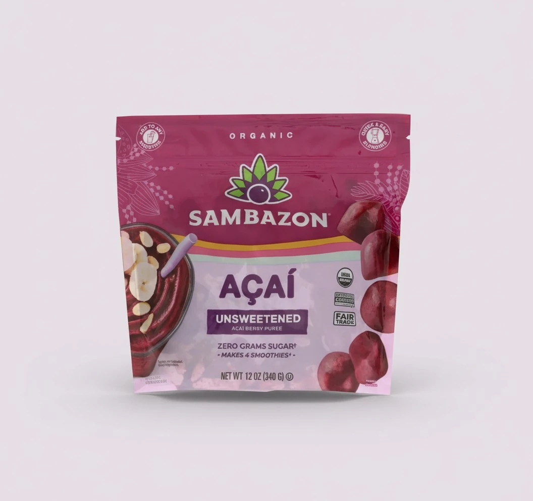 SAMBAZON Organic Unsweetened Acai Berry Puree Smoothie Cubes, 12 OZ