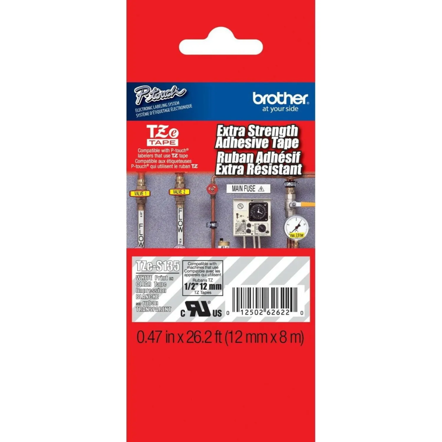 Brother Genuine P-touch TZE-MQG35 Tape, 1/2" (0.47") Wide Standard Laminated Tape, White on Lime Green, Laminated for Indoor or Outdoor Use, Water-Resistant, 0.47" x 16.4' (12mm x 5M), TZEMQG45