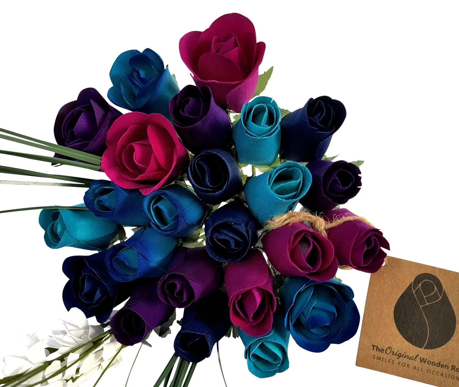 Deluxe Dark Waters Themed Bouquet. Featuring Closed and Half Open Bud Roses (2 Dozen)