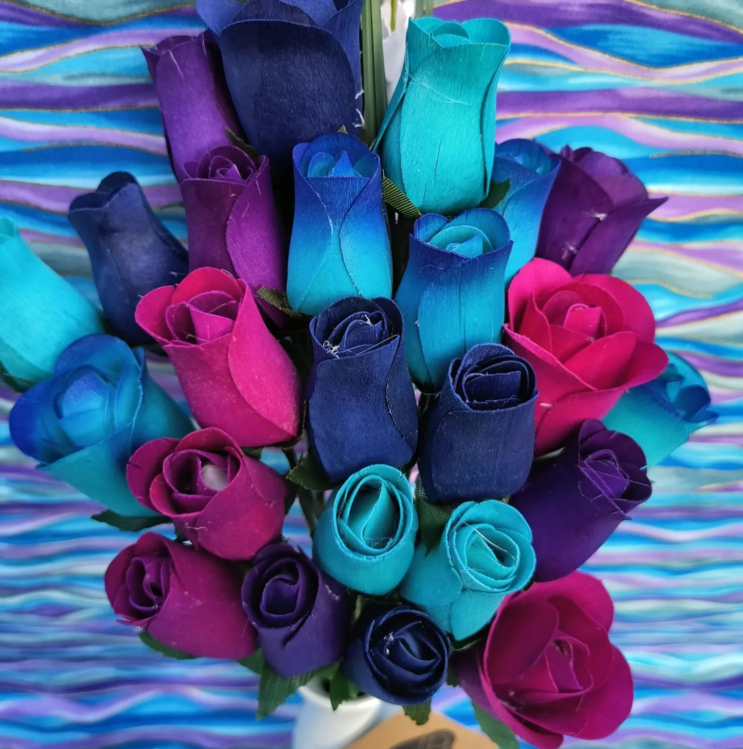 Deluxe Dark Waters Themed Bouquet. Featuring Closed and Half Open Bud Roses (2 Dozen)