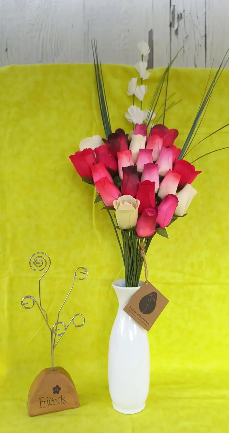 Deluxe Red Passion Themed Bouquet. Featuring Closed and Half Open Bud Roses (2 Dozen)