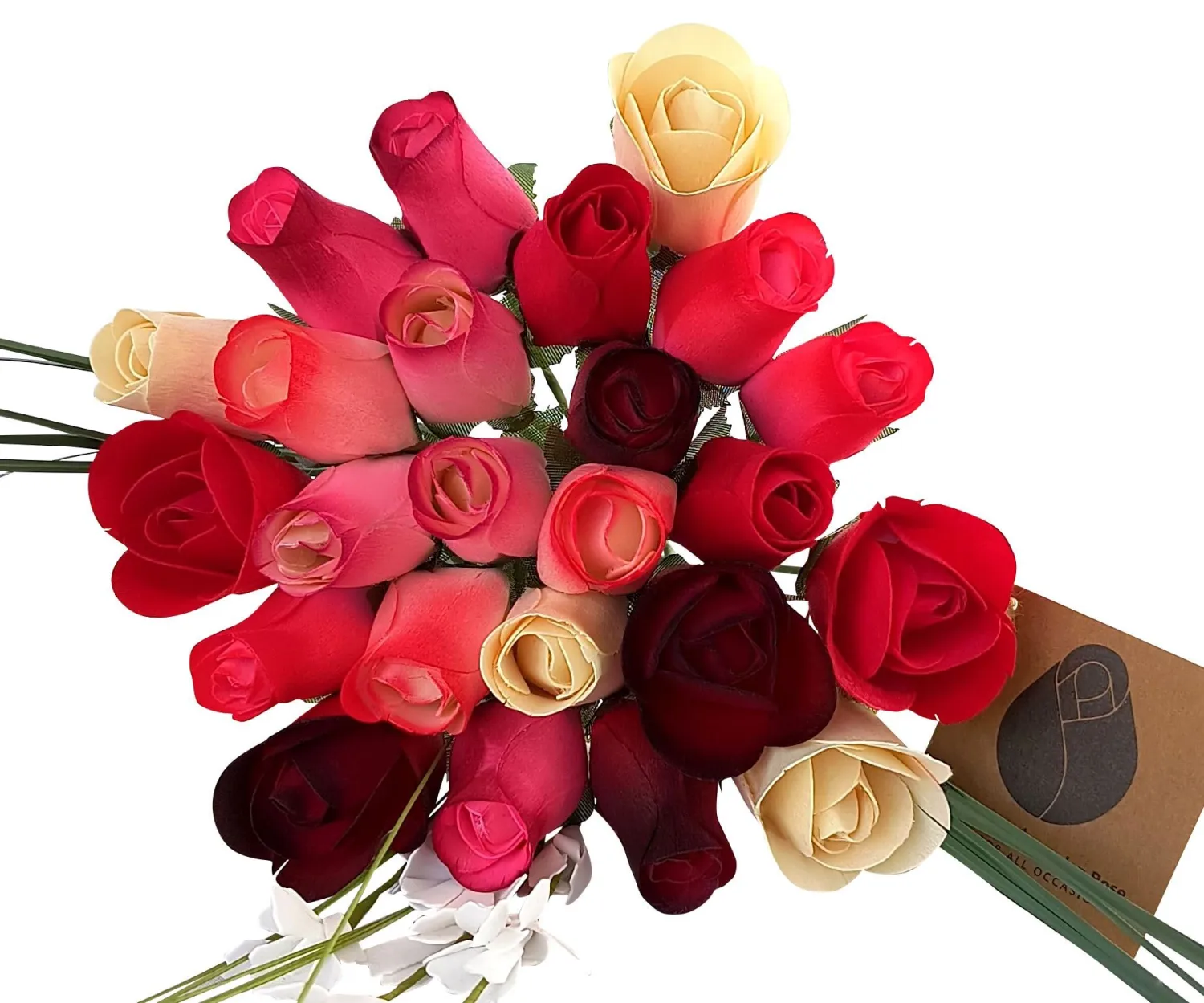 Deluxe Red Passion Themed Bouquet. Featuring Closed and Half Open Bud Roses (2 Dozen)