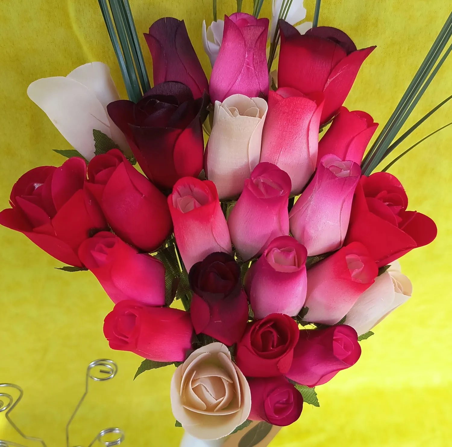 Deluxe Red Passion Themed Bouquet. Featuring Closed and Half Open Bud Roses (2 Dozen)