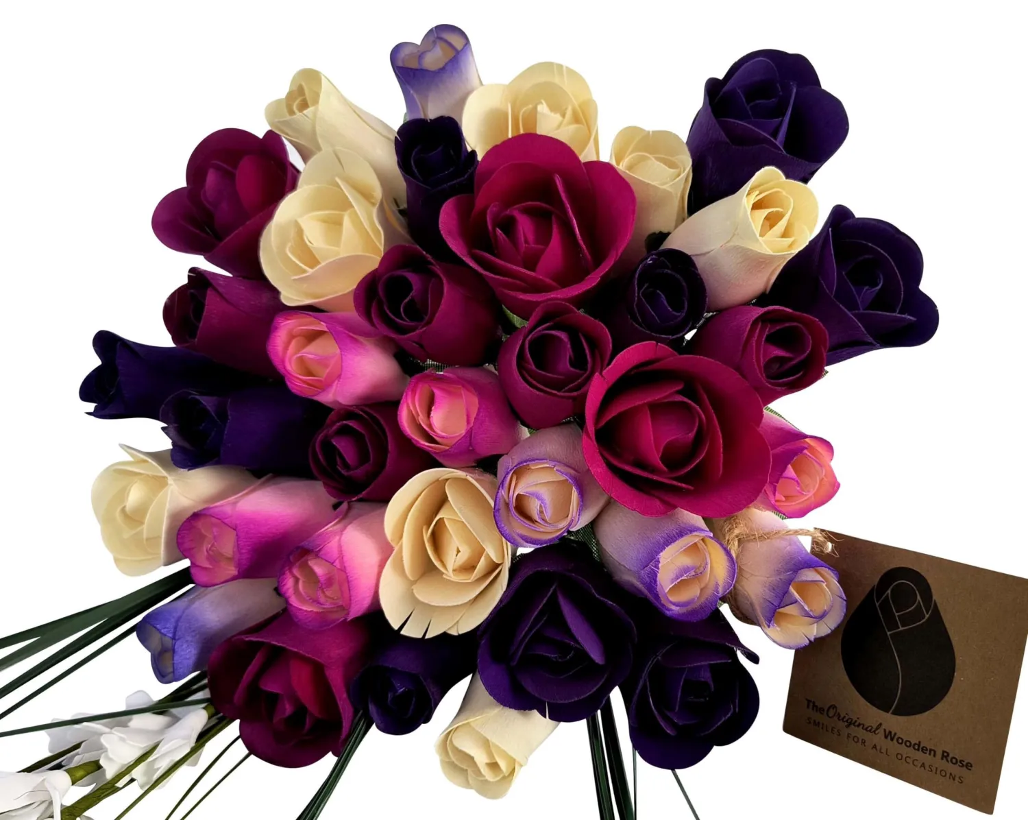 Deluxe Purple Dreams Themed Bouquet. Featuring Closed and Half Open Bud Roses (3 Dozen)