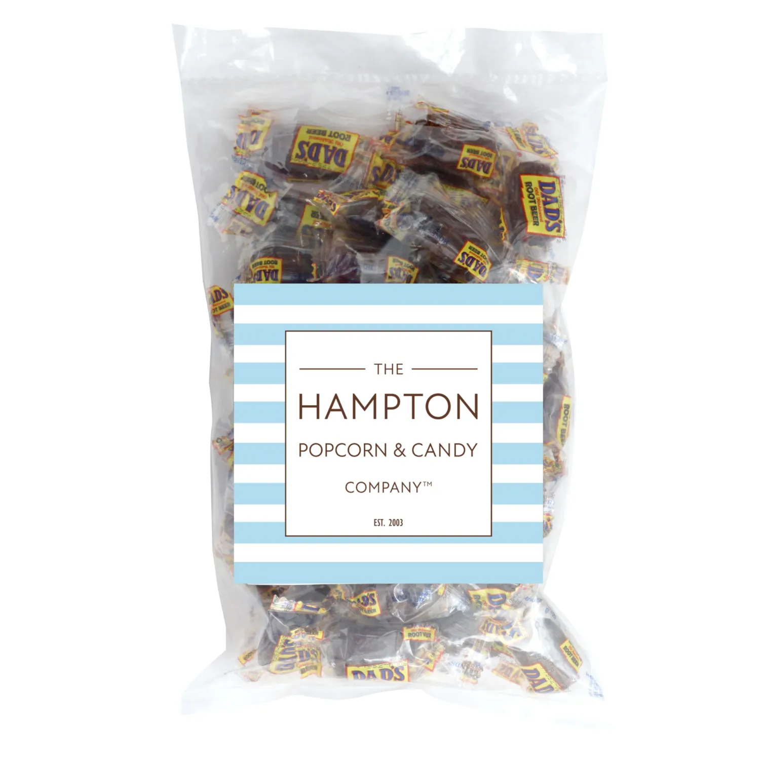 Dad's Root Beer Barrels Hard Candy, 1lb Bulk Bag (Approximately 50 pcs), Root Beer Candy, Dads Root Beer Barrels, The Hampton Popcorn & Candy Company