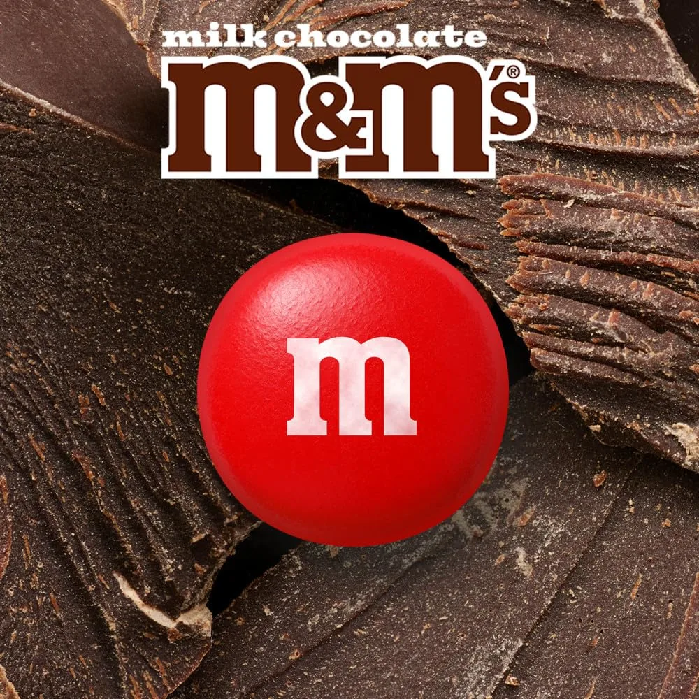 M&M'S Milk Chocolate Candy, Family Size, 18 oz Resealable Bulk Candy Bag