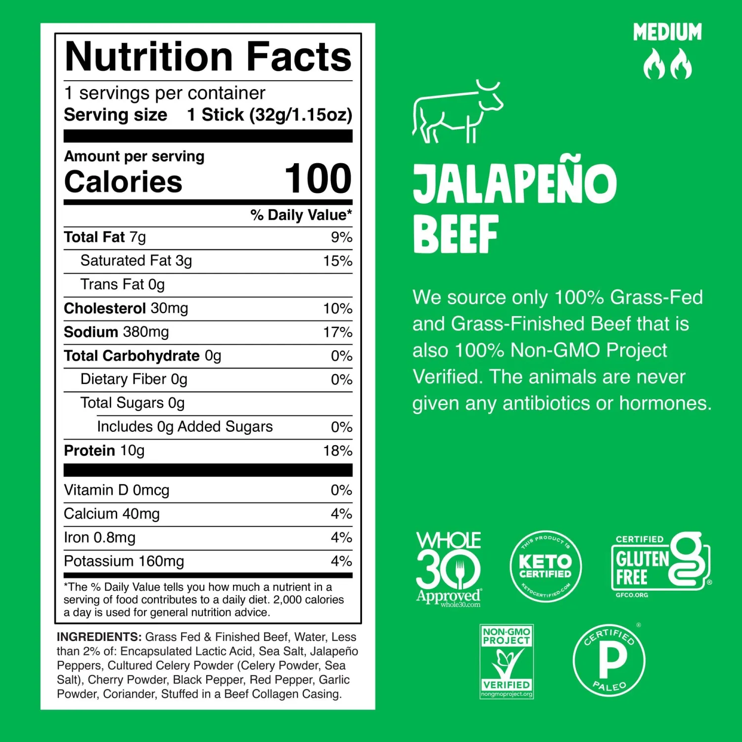 Chomps Beef Stick Jalapeno 1.15 OZ